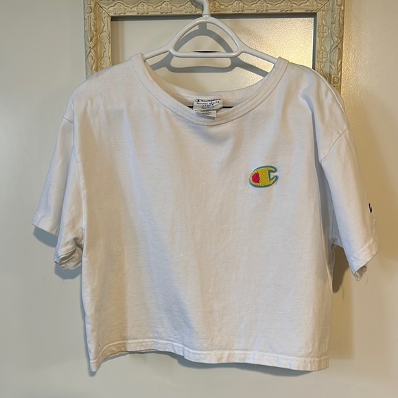 CHAMPION | White Cropped T-Shirt - Picture 1 of 9